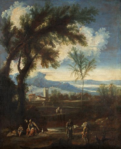 Landscape with figures, c.1710-40 by Alessandro Magnasco