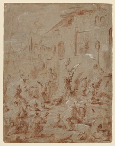 Worshippers at a Street Shrine by Alessandro Magnasco
