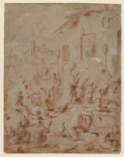 Worshippers at a Street Shrine by Alessandro Magnasco