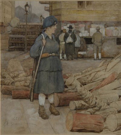 A Militia Woman by Alexander Ivanovich Vakhrameyev