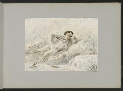 Daydreaming Man by a Waterside by Alexander Ver Huell