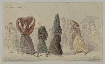 Factory Girls in a Rainstorm by Alexander Ver Huell