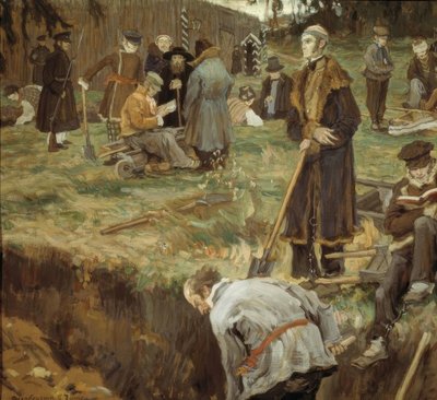 The Decembrists in Chita by Alexander Viktorowitsch Morawow