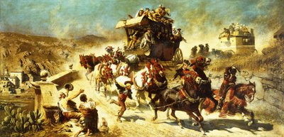 The Spanish Mail Coach in Toledo by Alexander von Wagner