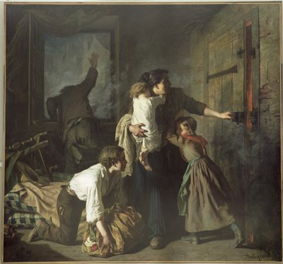 The Fire, 1850 by Alexandre Antigna