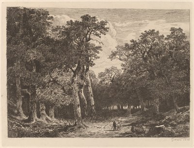 Couple in a Clearing by Alexandre Calame