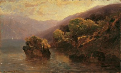 View of Lake Geneva by Alexandre Calame