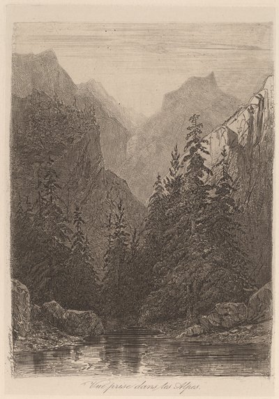 View Taken in the Alps by Alexandre Calame