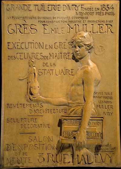 Advertisement for Muller Stoneware Manufactory by Alexandre Charpentier
