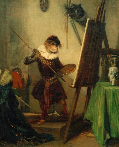 Monkey as Painter by Alexandre Gabriel Decamps