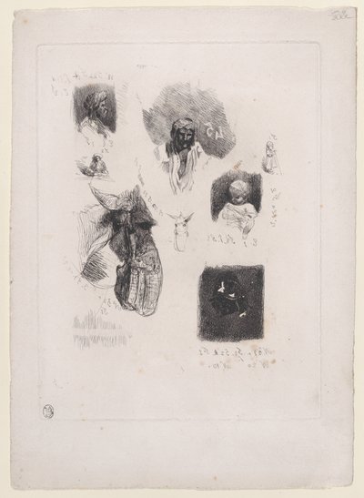 Leaf of Sketches, 1833-38 by Alexandre Gabriel Decamps