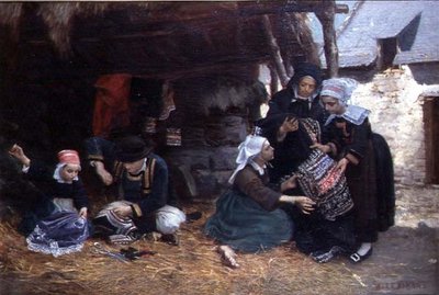 Embroiderers at work by Alexandre le Bihan