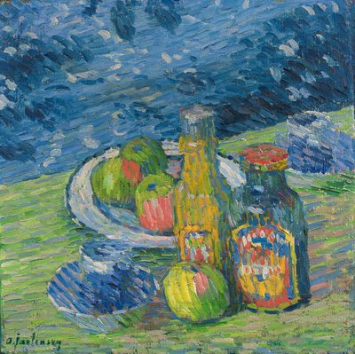 Still Life with Bottles and Fruit by Alexej von Jawlensky