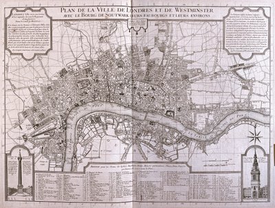 London and Westminster, England by Alexis Hubert Jaillot