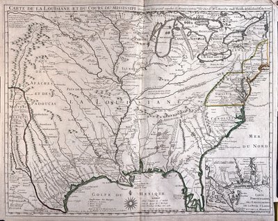 Louisiana and Mississippi River by Alexis Hubert Jaillot