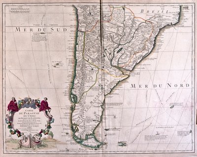 Paraguay and Chile by Alexis Hubert Jaillot