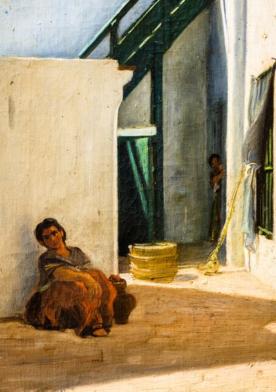 Moroccan House Courtyard by Alfred Dehodencq