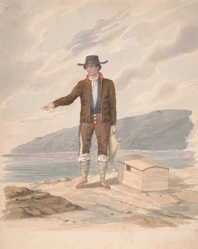 Man Standing on Seashore - Hierro by Alfred Diston