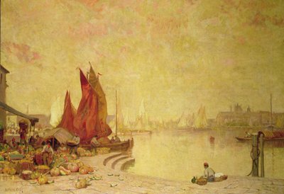 A Venetian Quay by Alfred East