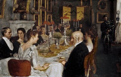 Dinner at Haddo House by Alfred Edward Emslie