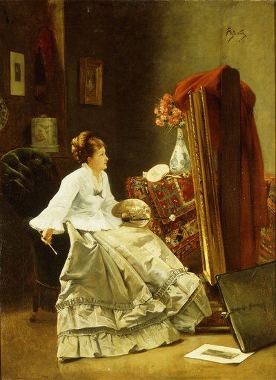 Artist at Work by Alfred Emile Stevens