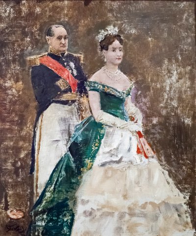 Jerome Bonaparte and His Daughter Mathilde by Alfred Emile Stevens