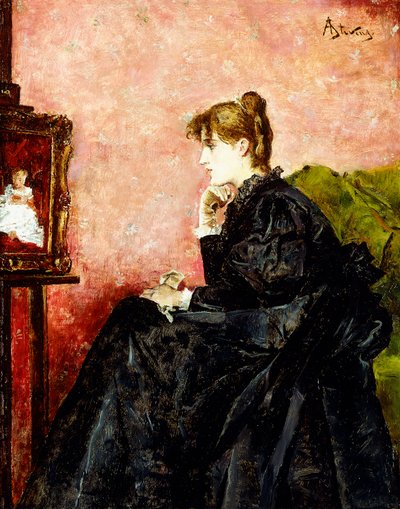 Lady in Black by Alfred Emile Stevens