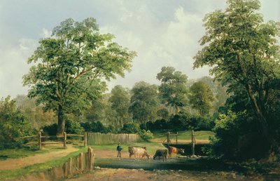 Landscape with Cows, 19th century by Alfred Gomersal Vickers
