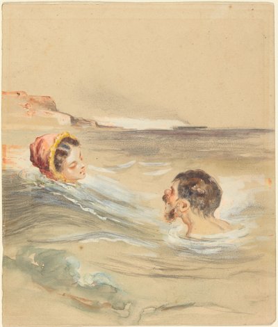 Male and Female Bathers by Alfred Grevin
