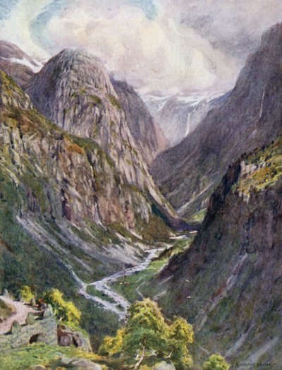 Naerdal, from Stalheim, Sogne Fjord by Alfred Heaton Cooper