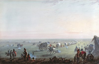 Breaking Up Camp at Sunrise by Alfred Jacob Miller