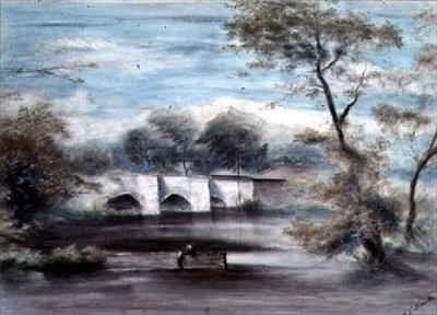 Landscape with Bridge by Alfred John Bowell