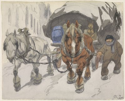 Farm Wagon with Two Horses by Alfred Ost