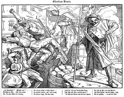 Totentanz 1848: Death leads revolutionary citizens by Alfred Rethel