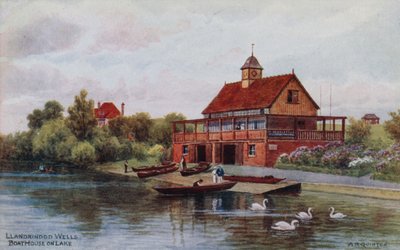 Llandrindod Wells, Boat House on Lake by Alfred Robert Quinton