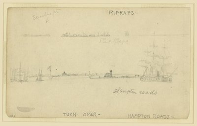 Ripraps and Hampton Roads by Alfred Rudolph Waud