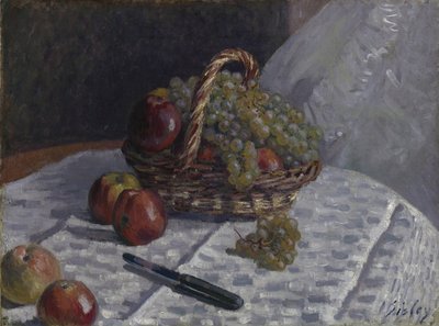 Apples and Grapes in a Basket by Alfred Sisley