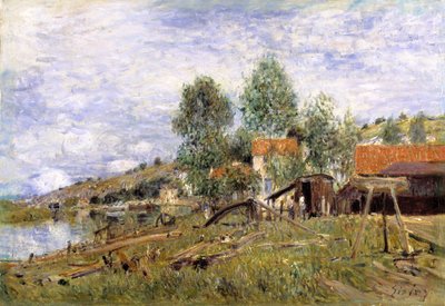 Boatyard at Saint-Mammes by Alfred Sisley