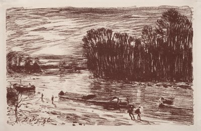 Banks of the Loing, near Saint-Mammès by Alfred Sisley