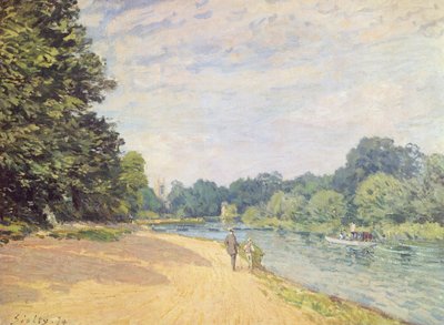 The Thames with Hampton Church, 1874 by Alfred Sisley