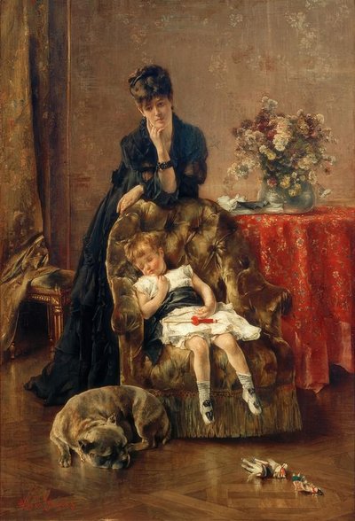 A. Stevens, The Sleeping Child by Alfred Emile Stevens