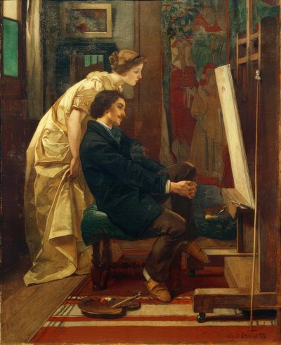 A. Stevens, The Painter and His Model by Alfred Emile Stevens