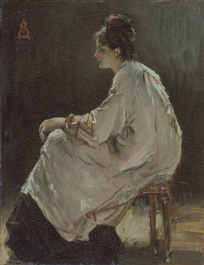 Seated Girl by Alfred Emile Stevens