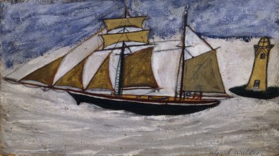 Boat and Lighthouse by Alfred Wallis