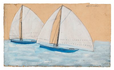 Two Sailing Boats by Alfred Wallis
