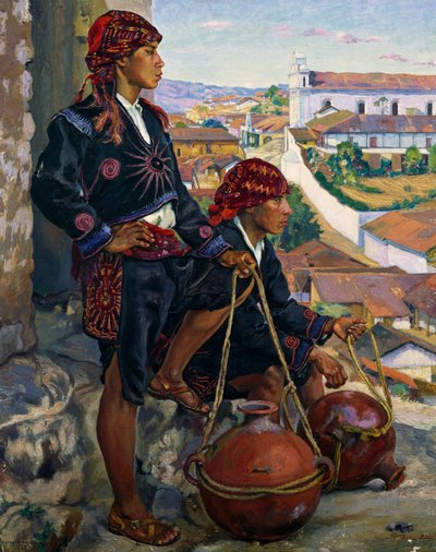 Water Carriers, Chichicastenango by Alfredo Gálvez Suárez