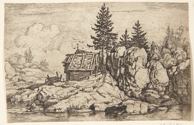 Pine Trees by a Cottage by Allaert van Everdingen