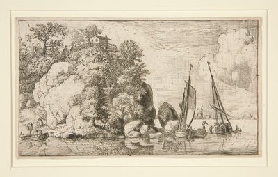 The Two Boats on the River by Allaert van Everdingen