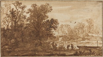 Fisherman in a River Landscape by Allart van Everdingen