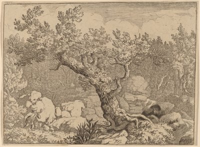 Sportsman near a Large Tree by Allart van Everdingen